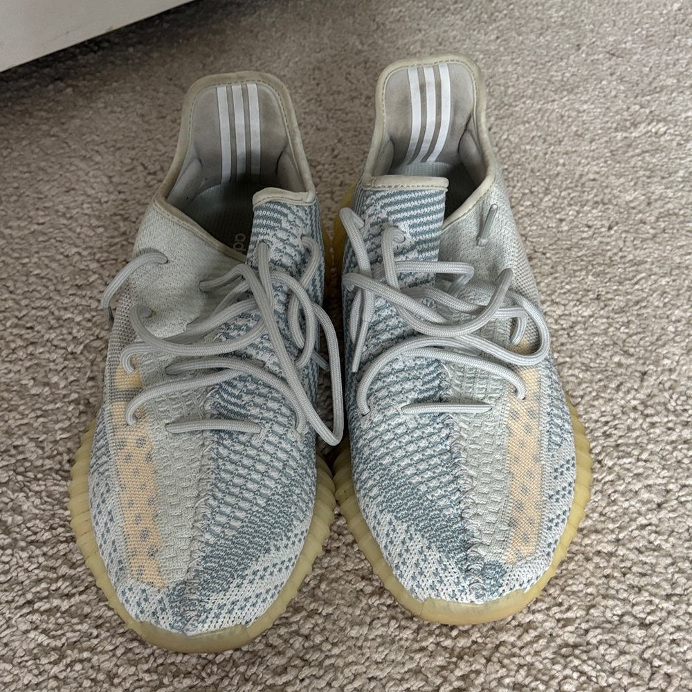 Yeezy Sneakers in Bluish Gray and Cream